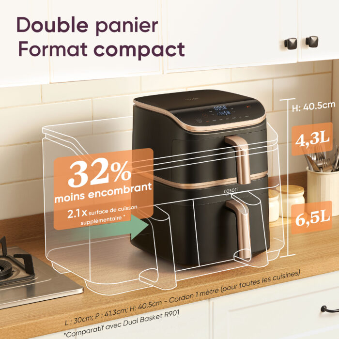 Airfryer Cosori Turbo Tower Pro Smart Chef Edition 10,8L avec revêtement céramique