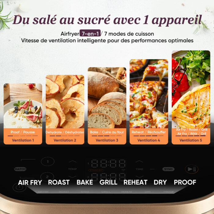 Airfryer Cosori Turbo Tower Pro Smart Chef Edition 10,8L avec revêtement céramique
